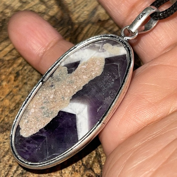 Chevron Amethyst Pendant 2 1/4” - Picture 6 of 15
